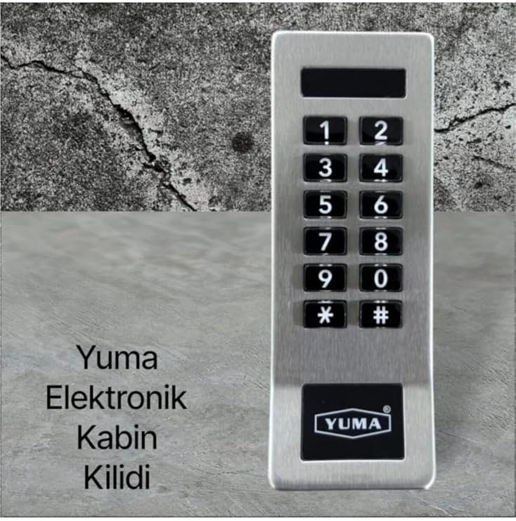Yuma Elektronik Şifreli Kabin Kilidi, Model YM-KBN, Gri