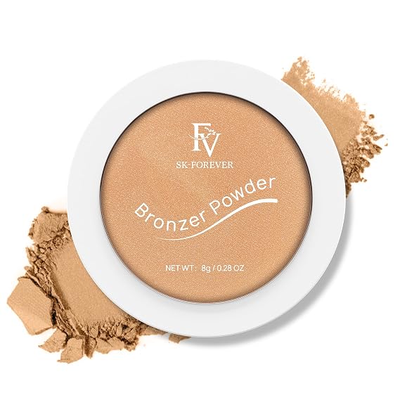 FV Bronzer Powder Long Lasting, Waterproof & Buildable Silky Bronzing Powder, Sunkissed Glow Makeup Finish, Talc-Free Bronzers for Women, Light Bronzer, 0.28oz
