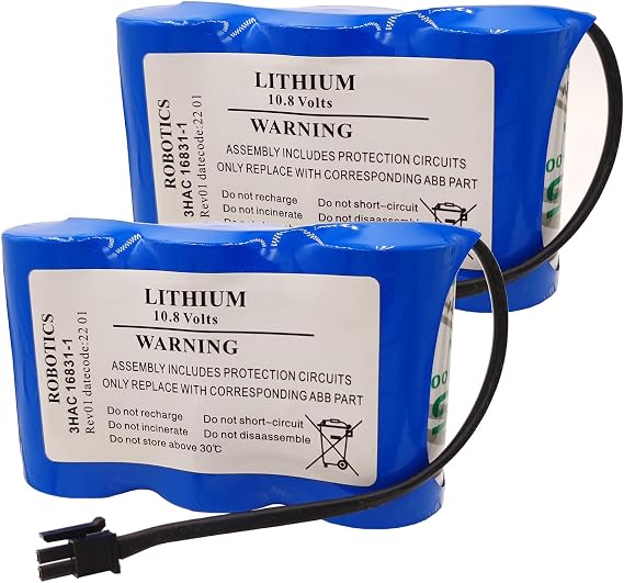 2-Pack 3HAC16831-1 10.8V 17Ah ABB Battery for ABB Robot Controller Battery 3HAC16831-1 LS33600
