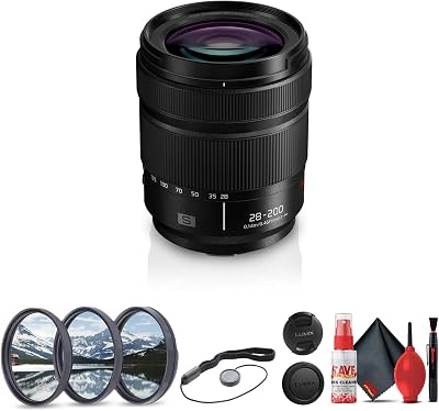 Panasonic Lumix S 28-200mm f4-7.1 Macro O.I.S. Lens L-Mount S-R28200  Lens Filter Kit  Cleaning Kit  Lens Cap