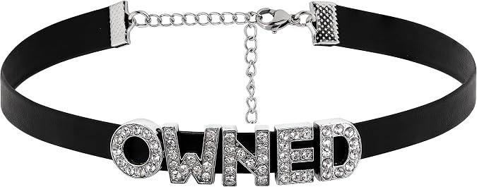 Gothic Punk Cute Owned Choker, Black PU Leather Choker Collar, Gothic Jewelry Gift for Women