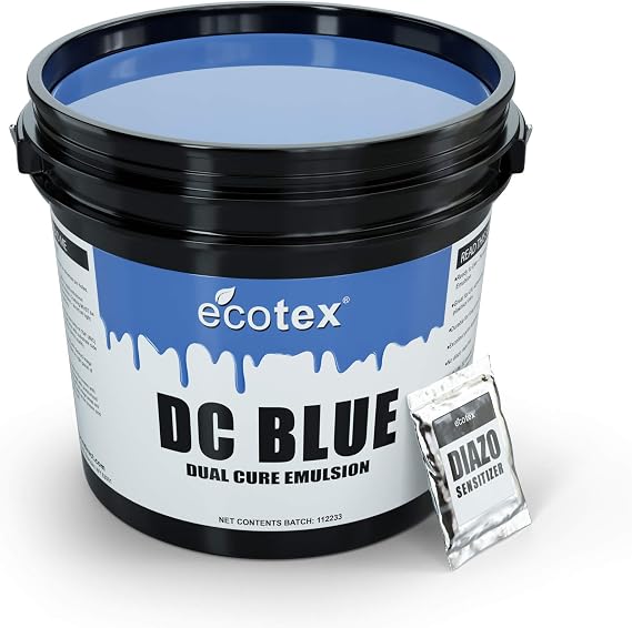 Ecotex DC Blue Dual Cure Photo Emulsion - Screen Printing Emulsion, 1 Pt | Photo Emulsion For Silk Screens And Fabric - Works With Plastisol And Water Based Ink, Diazo Included, Made In The USA, 1 Pt