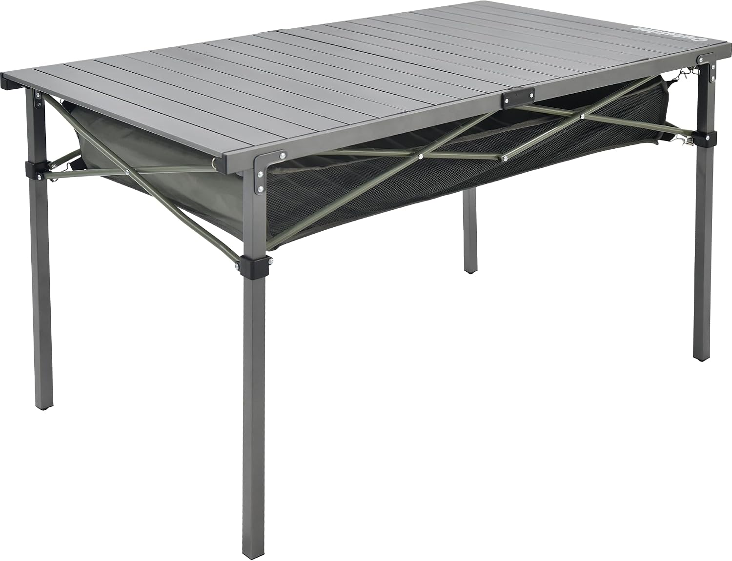 OUTSIDER Folding Camping Table, Portable Roll-up Outdoor Lightweight Aluminum Camp Table for Picnic BBQ Backyards Beach, Large Storage Mesh Pocket and Carrying Bag included