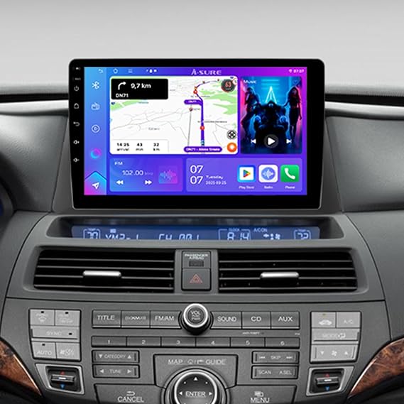ASURE 4GB+64GB Car Stereo for Honda Accord 2008-2012 High Trim w/OEM Screen | Wireless CarPlay & Android Auto, Android 15, 10.1" 1280800 HD Touchscreen, WiFi 6, Bluetooth 5.4, DSP, Backup Camera