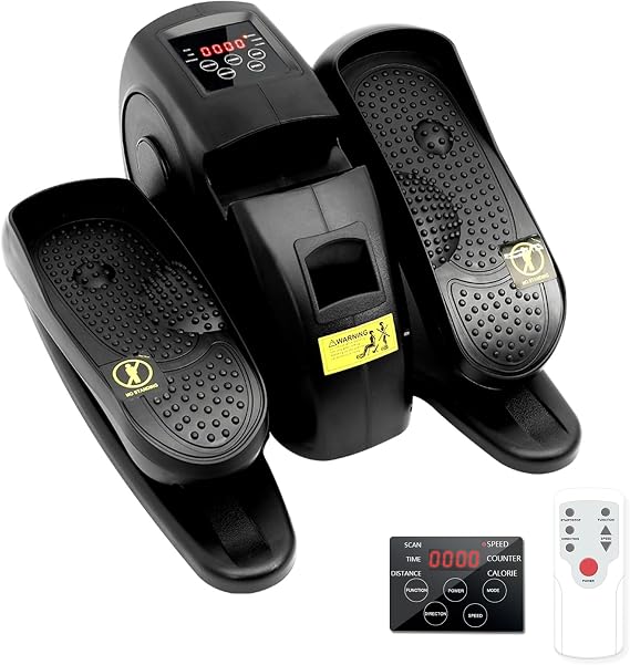 Under Desk Electric Pedal Exerciser 15 Speeds for Seniors, Home, Office | 12 Remote Adjustable Speeds, 3 Auto Programs, LED Display, Forward Reverse Motion, Non Slip Pedals, Quiet Under 30dB (Red)