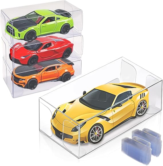 100 Pcs 1/64 Scale Display Case for Hot Wheels, Matchbox Cars Storage Case Clear Model Car Display Case for Hot Wheels, Dustproof & Waterproof Toy Car Storage Display Boxes