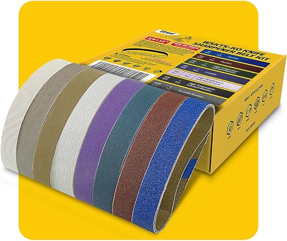 45-Piece 3/4" x 12" Knife Sharpener Sanding Belt Kit for Work Sharp WSKTS-KO, Multiple Grits