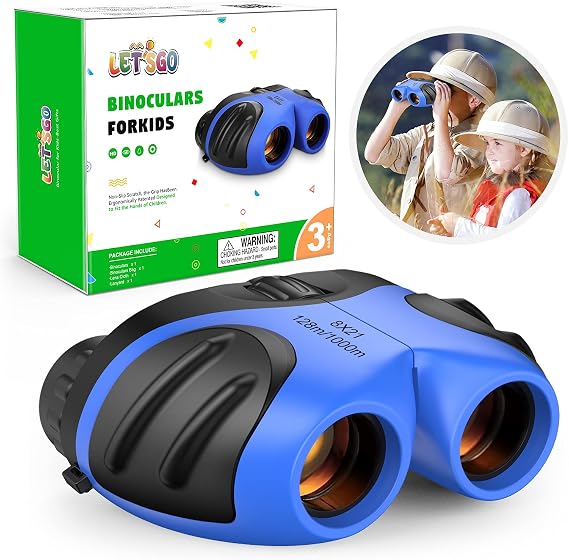 EUTOYZ Binoculars for Kids - Boys' Outdoor Learning Toys, Age 3-10, Blue