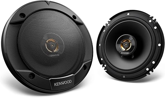 Kenwood KFC-1666R Road Series Car Speakers (Pair) - 6.5" 2-Way Car Coaxial Speakers, 300W, 4-Ohm Impedance, Cloth Woofer & Balanced Dome Tweeter, Heavy Duty Magnet Design