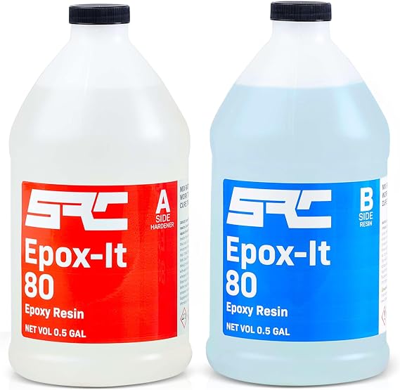 Epox-It 80 Clear Epoxy 1 Gallon Resin Kit, for Beginners and Experts Alike, Epoxy Coating Ideal for Bar Top, Countertop, Tabletop, Crystal Clear Formula for Jewelry Art, and Laminating