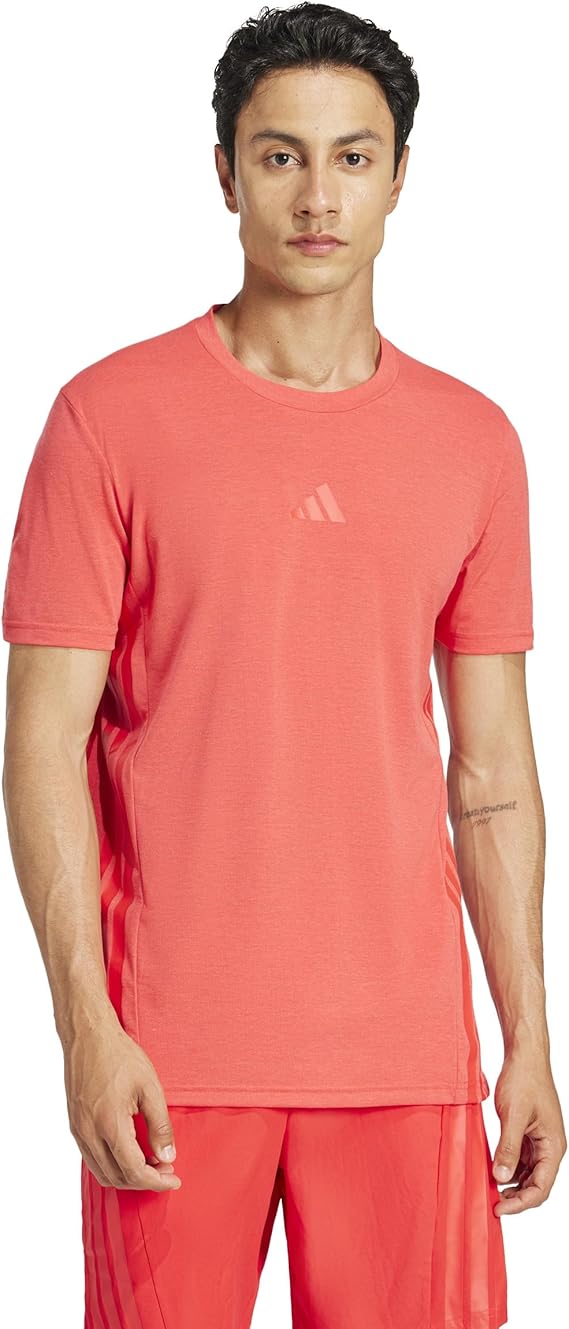 adidas Mens Designed 4 3-Stripes Tee Casual Tops Casual - Black
