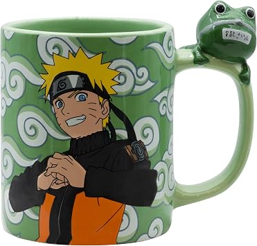 ABYSTYLE Naruto Shippuden Ceramic Mug 16 Fl Oz with Gama Chan 3D Handle Anime Manga Drinkware Home & Kitchen Merch Gift