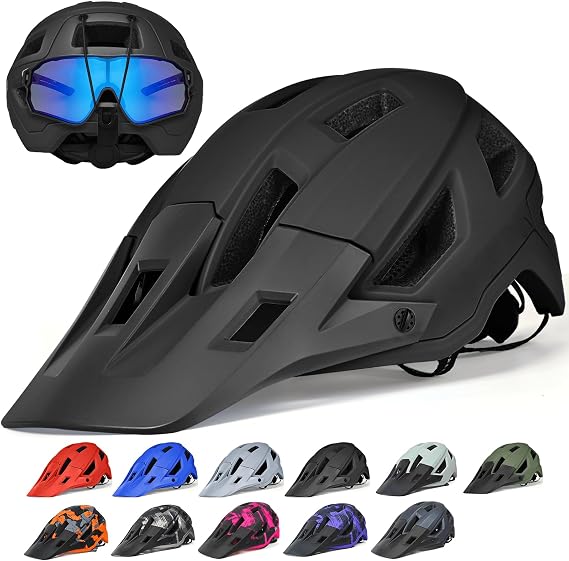 Mountain Bike Helmet for Adults and Youths Lightweight, Impact Resistant with Adjustable Dial and Removable Visor Unisex Helmet Mountain Bike Bicycle Clcying