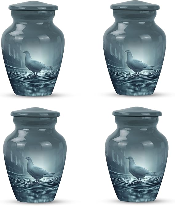 PYOR Dove Urn - 3 Inch Urn - Keepsake Urns Set of 4, Grey Urn, Black Urn for Ashesurn Keepsakes for Ashes, Urn for Ashes Adult Male|Female, Urns for Cremation Ashes Mother|Father, Memorial Urn