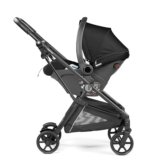 Peg Perego Primo Viaggio Lounge on Wheels - Includes Vivace Chassis and Primo Viaggio Lounge Reclining Infant Car Seat - Made in Italy - True Black