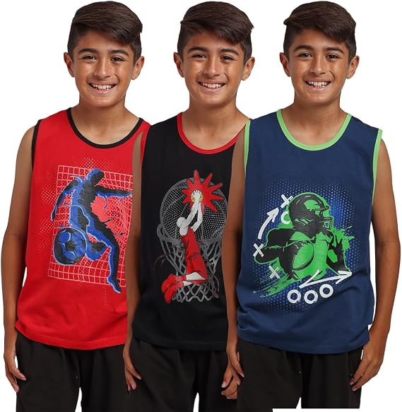 Sports Players Boy's 3-Pack Tank Top Set