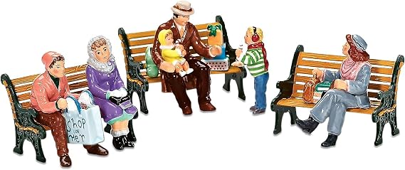 Department 56 Original Snow Village Accessories People Sitting Figurine Set, Various Sizes, Multicolor