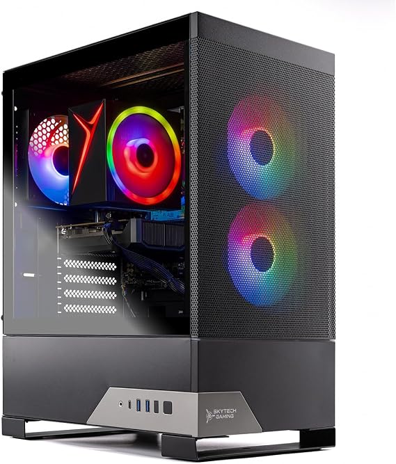 Skytech Gaming Nebula 2 Gaming PC, AMD Ryzen 7 7700 3.8GHz, NVIDIA RTX 5050 8GB, 1TB NVMe SSD, 32GB DDR5 RAM 5200 RGB, 650W Gold PSU, Wi-Fi, Win 11, Gaming Desktop