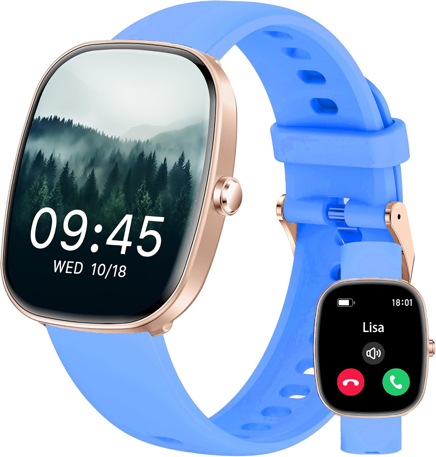 Smart Watch for Men WomenAnswerMake Calls, 1.83 Fitness Tracker with Heart Rate Blood Pressure Monitor,Pedometer,Sleep Tracker,100 Sport Modes, IP68 Waterproof Fitness Watch for iPhone&Android