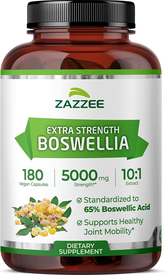 Zazzee Extra Strength Boswellia 10:1 Extract, 180 Capsules, 6 Month Supply