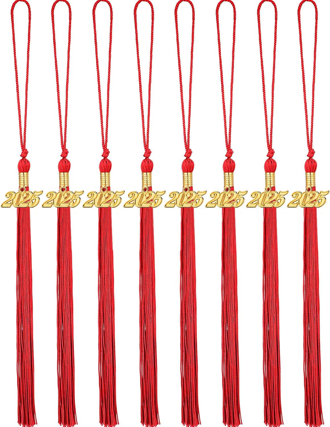 8 Pieces Graduation Tassel Graduation Cap Tassel with 2025 Year Charm for Graduation Parties, 9.4 InchesRed