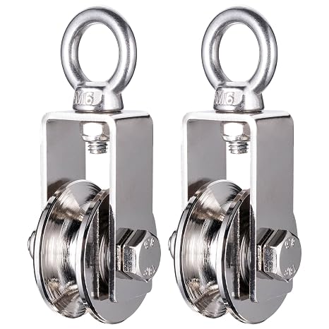 40mm Cable Pulley Wheel, Bearing Inside, Rope Pulley for Pulley System, Gym Equipment, Clothesline and DIY Projects 2Pack