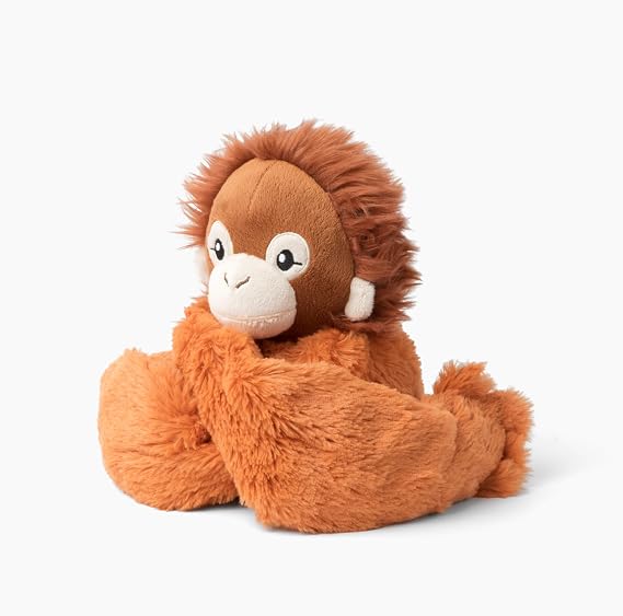 HUGIMALS Hugarounds Ollie the Orangutan 2.5 lb Microwaveable & Freezable Weighted Plush Neck & Shoulder Wrap | Soothing, Comforting Hugs for Self-Care & Relaxation | Unscented for Ages 2+