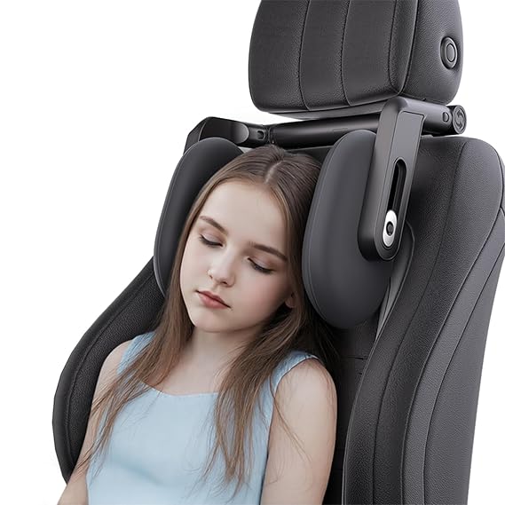 Car Headrest Pillow, Car Neck Pillow Head Pillow, Car Sleeping Travel Pillow, Car Neck Head Shoulder Sleep Cushion Car Side Pillow for Kids Adults Elders
