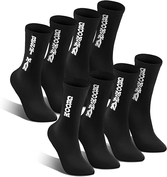 Riyiper 8 Pairs Groomsmen Socks Set - Black, One Size - Mens Wedding & Engagement Socks