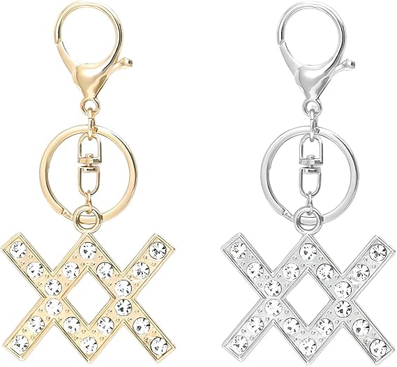 Constellation Keychain,2 Packs Gold and Silver Zodiac Creative Crystal Keychain,Novelty keychain Accessories