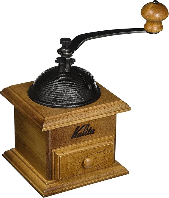 Kalita Kalita Coffee Mill, Wooden, Durable Cast Iron Cutter, Dome Mill, Adjustable Grind Size, Hand Grind Coffee Mill #42033 Mill Grinder Hand Mill, Manual, Coffee Beginner, Compact, Portable