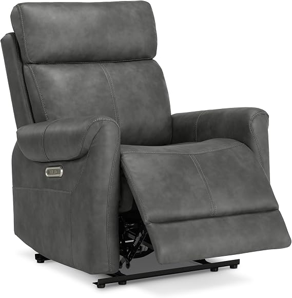 KISLOT Wall Hugger Recliner Chair, Faux Leather Power Reclining, Grey, 1PC