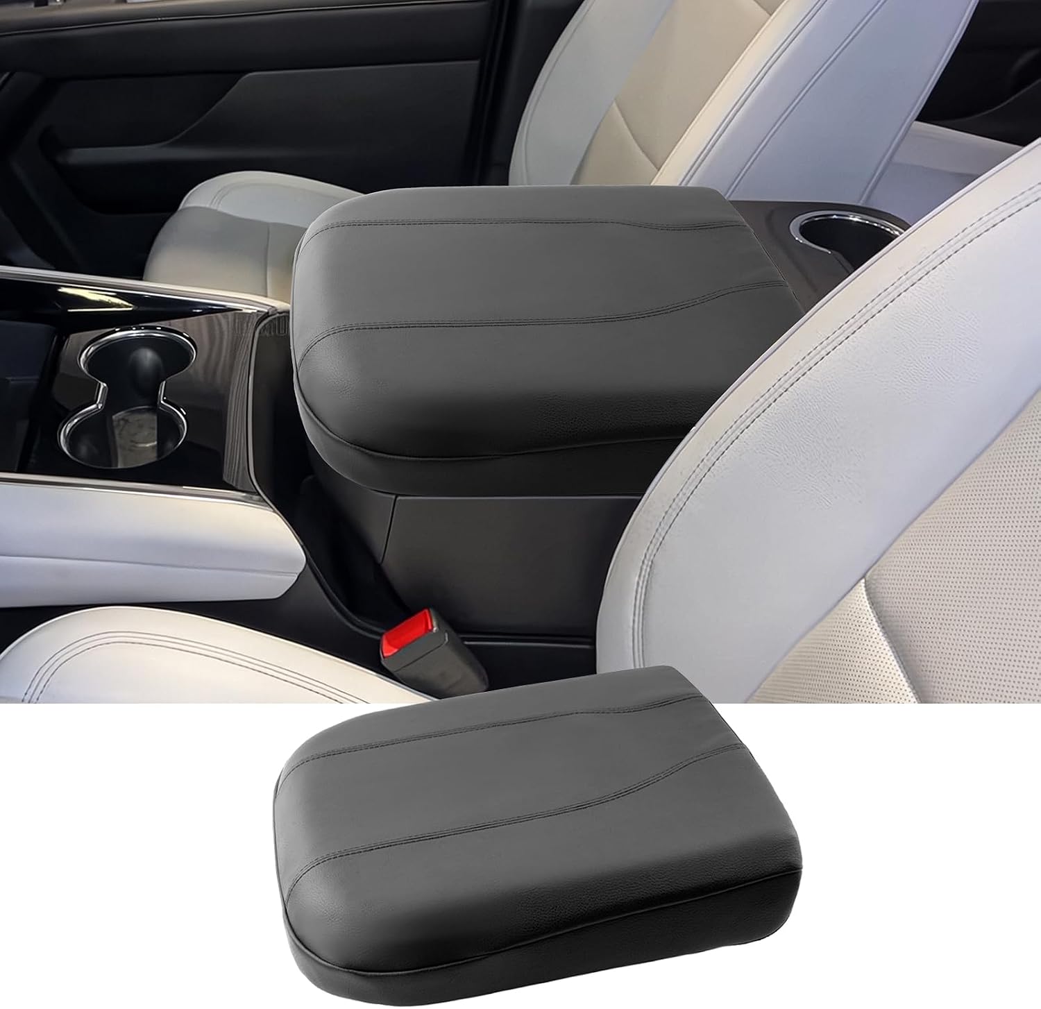 2025 2026 Chevy Tahoe Center Console Cover for Chevy Tahoe LSLTRSTZ71PremierHigh Country, Waterproof &Comfy Leather Tahoe Armrest Cover 2026 2025 Chevy Tahoe Accessories