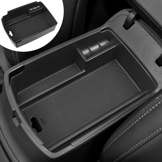 Center Console Organizer Compatible with Kia Sportage & KX5 2022 2021 2020 2019 2018 2017 Accessories Black ABS Plastic Material Armrest Secondary Storage Box