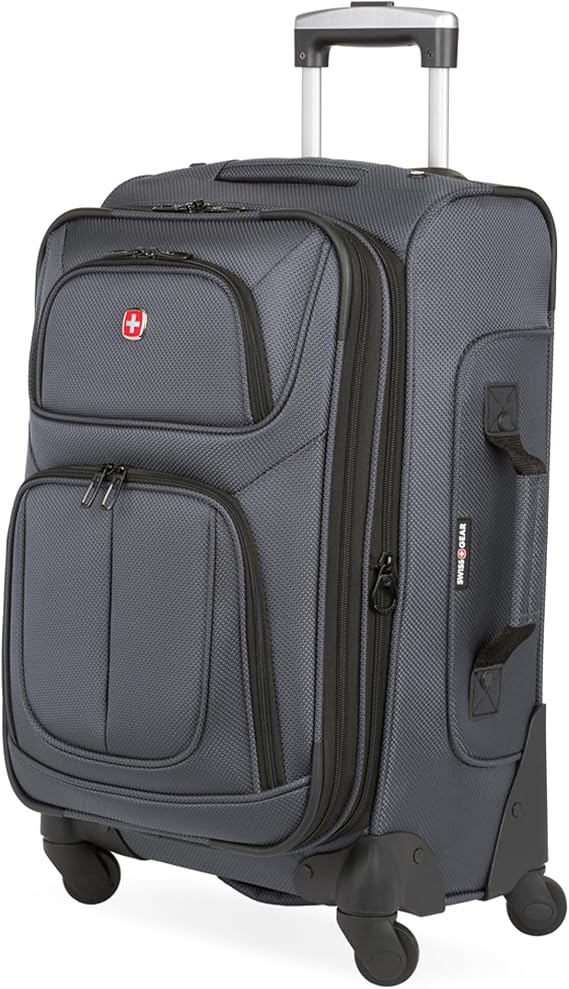 SwissGear Sion Softside Extendable, Dark Grey, Carry-On 21-Inch, Sion Softside Expandable Luggage