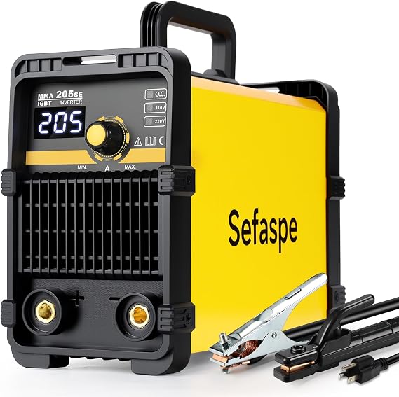 Stick Welder Welding Machine: 205A 110V/220V Dual Voltage 2 In 1 ARC/Lift TIG Inverter IGBT Welder Machine with Synergic Control Hot Start Arc Force for Home Professional Use