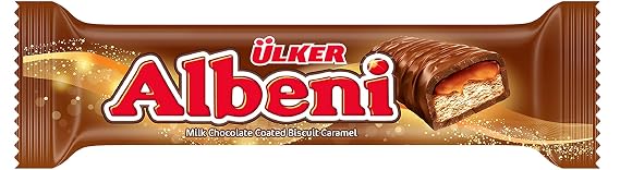 Ulker Albeni Milk Chocolate Coated Bar w Caramel and Biscuit (Pack of 24)