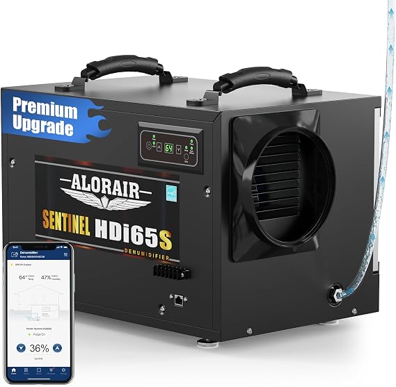 ALORAIR Smart Wi-Fi 120 Pints Energy Star Crawlspace Dehumidifier with Pump | Remote, APP Control, Auto Defrost, High Capacity, Up to 1,300 Sq. Ft., for Basement, Commercial,