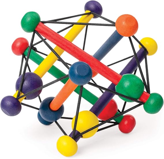 Manhattan Toy Skwish Classic Rattle and Teether Grasping Activity Toy, Multicoloured