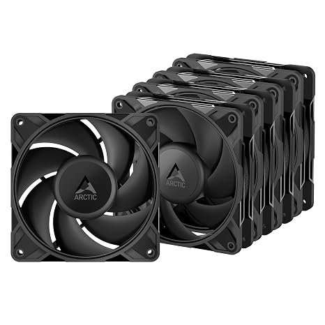 ARCTIC P12 Pro PST LN, Electronic Component Fan, Compatible for Desktops, 4.72" Length ( Pack of 5), Black Color