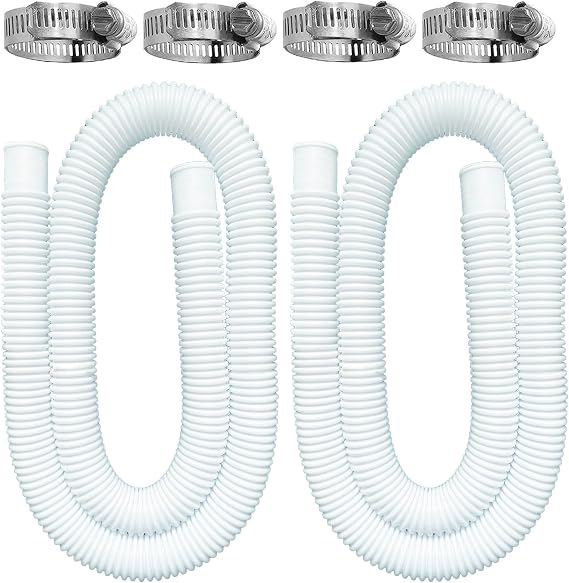 Replacement Pool Hose,4 Pack 1.25" Diameter Accessory Pool Pump Replacement Hose 59” Long for Above Ground Pools - Filter Pump Hose Bundled with 4 Metal Clamps (2)