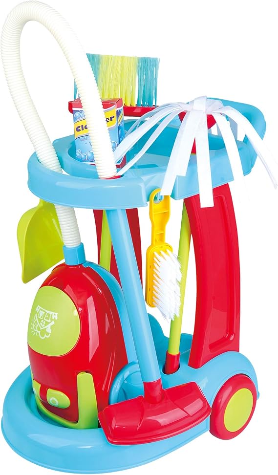 Play My Cleaning Trolley with Vacuum Cleaner Toy 7 Pc Home Products for Kids Pretend Set for Kids Age 3 Years & Up