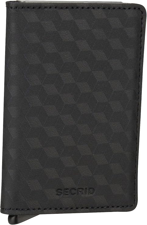 SECRID Slim Wallet Optical Black Leather Wallet