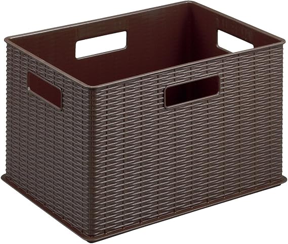 TRUSCO RTB-1-DBR Rattan Style Box, Dark Brown