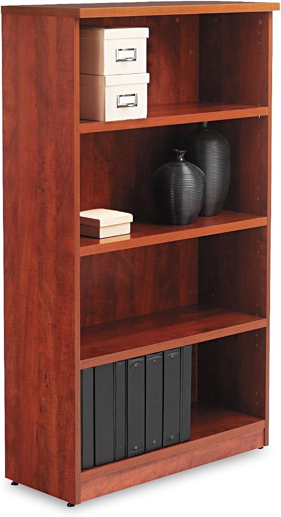 Best Alera VA635632MC Valencia Series Bookcase, Four-Shelf, 31 3/4w X 14d X 55h, Medium Cherry