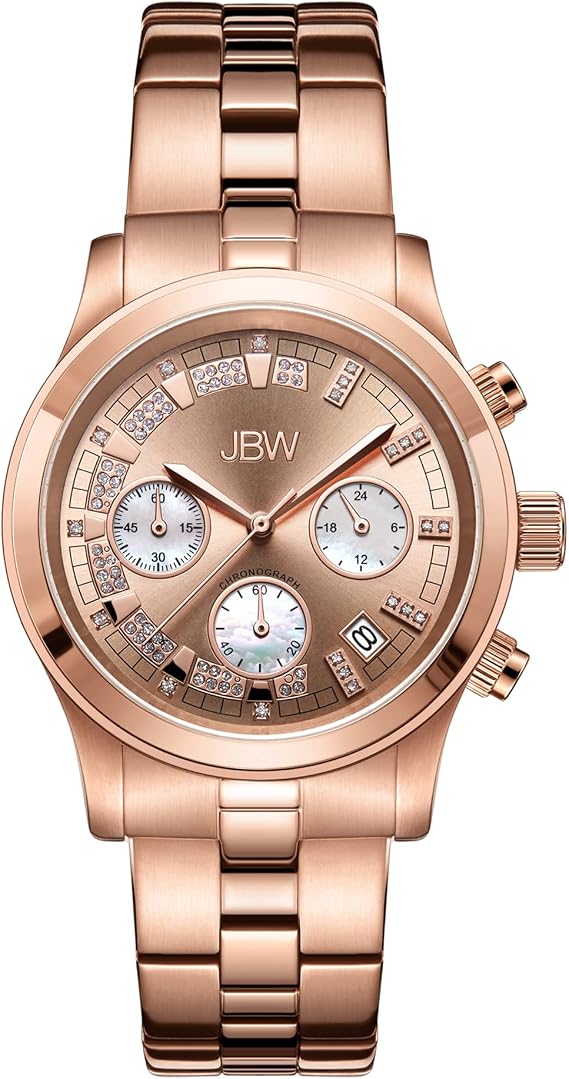 JBW Muse 0.11 ctw Diamond 18K Rose Gold-Plated Stainless Steel Watch JB-6217-L