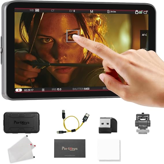 Portkeys LH7C Camera Monitor 7" 1000nits Camera Field Monitor Wired Control for FX5/FX3/FX30/A7MV/A7MIV/A9M3/A1/A7SIII, R1/R5 Mark II/R6 Mark III, BS1H/BGH1/GH5 II/GH6/7, etc
