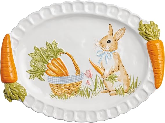 Mud Pie Easter Carrot Handle Platter