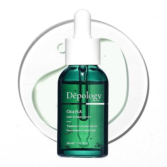 Depology CICA H.A Calm & Repair Serum | Reducing Discomfortable and Sensitivity Face Serum | Hydrating & Replenishing Facial Skin Care Product | Providing Relief from Redness Serum 1.01 fl.Oz
