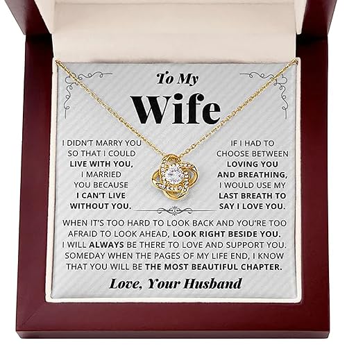 To My Wife Necklace From Husband, Wife Gifts from Husband, Cool Wife Birthday Gifts, Christmas Gifts For Wife, Wife Birthday Gift Ideas, Message Card and Gift Box